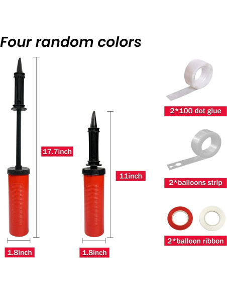 Set 4 Bombas de Globo Inflador Manual Janef - Colores Variados