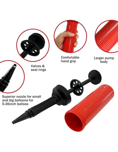 Set 4 Bombas de Globo Inflador Manual Janef - Colores Variados