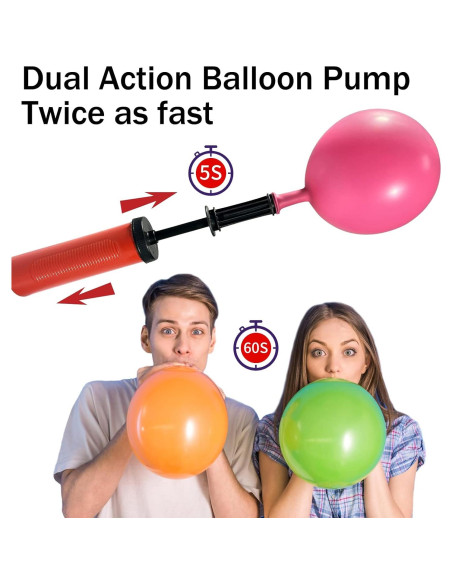 Set 4 Bombas de Globo Inflador Manual Janef - Colores Variados