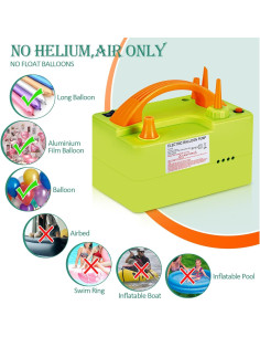 Bomba de Aire Eléctrica AGPTEK 3-en-1 para Globos 500W 2