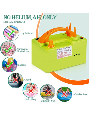 Bomba de Aire Eléctrica AGPTEK 3-en-1 para Globos 500W