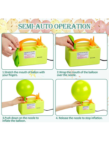 Bomba de Aire Eléctrica AGPTEK 3-en-1 para Globos 500W
