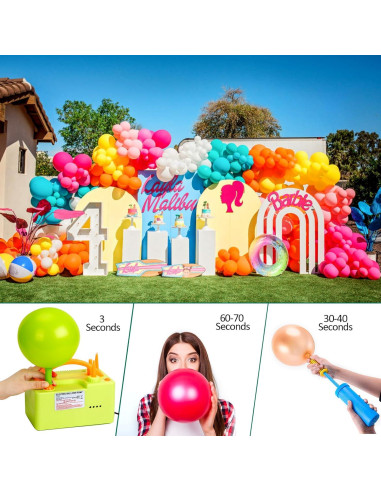 Bomba de Aire Eléctrica AGPTEK 3-en-1 para Globos 500W