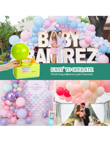 Bomba de Aire Eléctrica AGPTEK 3-en-1 para Globos 500W