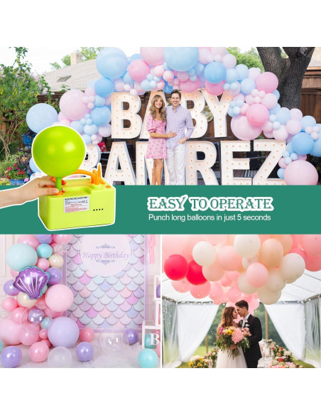 Bomba de Aire Eléctrica AGPTEK 3-en-1 para Globos 500W