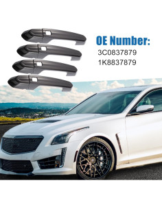 Cubiertas de Manija de Puerta Cadillac CTS 2013-2019 ABS Negro Brillante (Juego de 4) 2