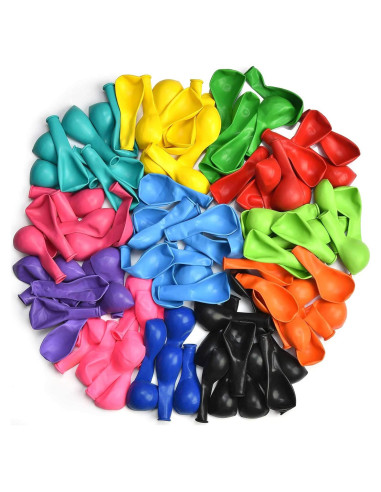 100 Globos de Fiesta Kolavia 30 cm Látex Coloridos Premium