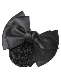 Clip para el cabello Pro Bow Barrette negro elástico 11.5x7.2cm
