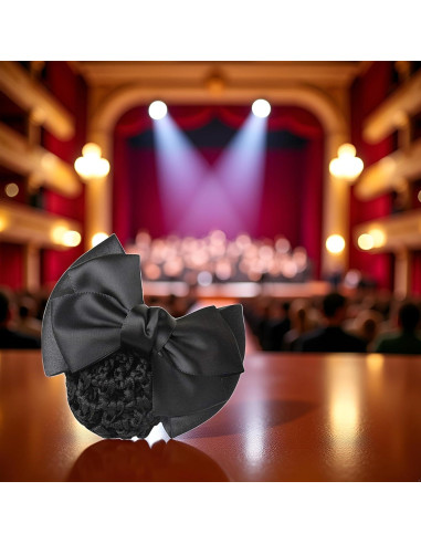 Clip para el cabello Pro Bow Barrette negro elástico 11.5x7.2cm