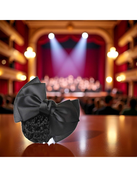 Clip para el cabello Pro Bow Barrette negro elástico 11.5x7.2cm