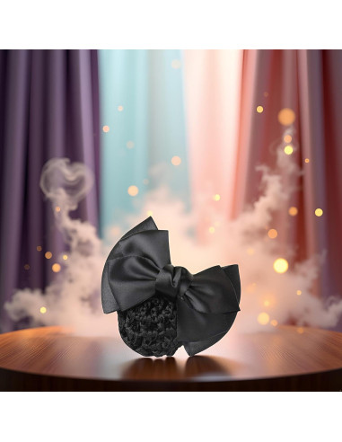 Clip para el cabello Pro Bow Barrette negro elástico 11.5x7.2cm