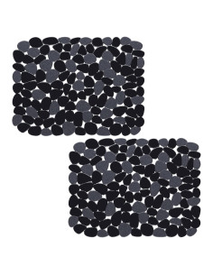 Alfombrilla de Fregadero Bligli 40x30 cm PVC Negro - 2 Piezas