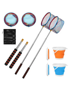 Red de Pesca Telescópica MultiOutools con Cubo Plegable - 2 Pzs