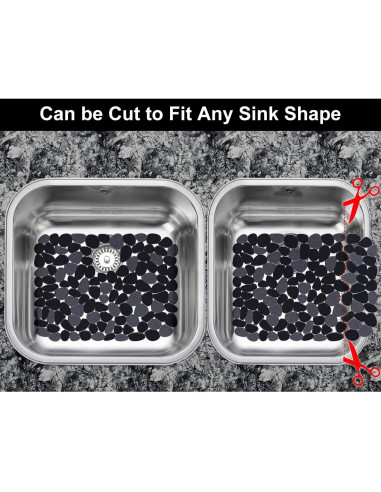 Alfombrilla de Fregadero Bligli 40x30 cm PVC Negro - 2 Piezas