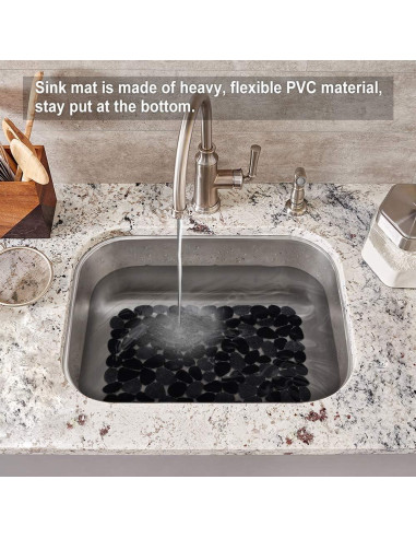 Alfombrilla de Fregadero Bligli 40x30 cm PVC Negro - 2 Piezas