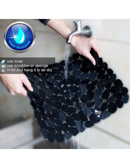 Alfombrilla de Fregadero Bligli 40x30 cm PVC Negro - 2 Piezas