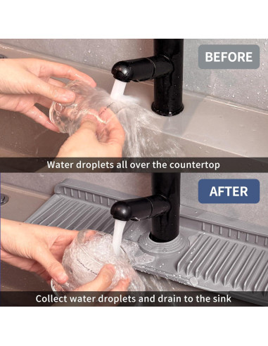 Protector de Salpicaduras de Silicona ZJWZLG 44.96x14.48cm Gris