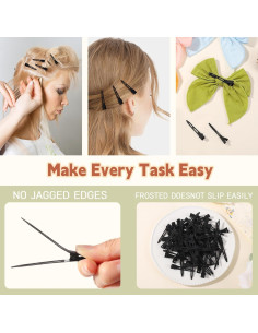 Clips de Cabello Choicbaby 80 PCS 5.6 cm Negros Metalizados 2
