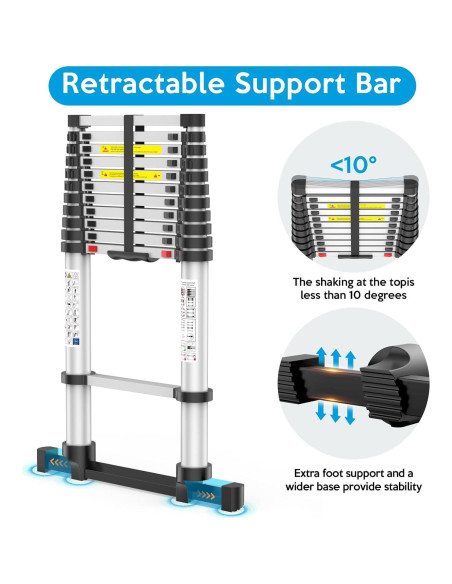 Escalera Telescópica UC UP CLIMBER 4.72m con Estabilizadores