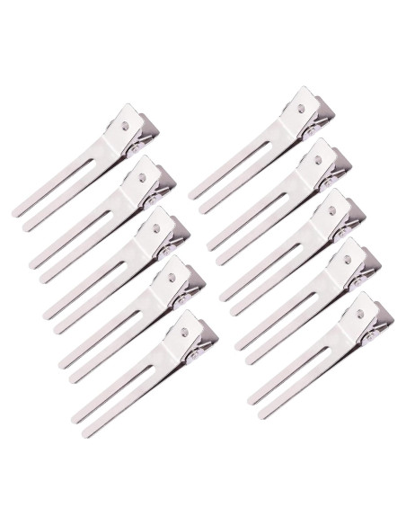 Paquete de 10 Clips de Pelo Doble Punta JFFX - Metal Plateado Paquete de 10 Clips de Pelo Doble Punta JFFX - Metal Plateado