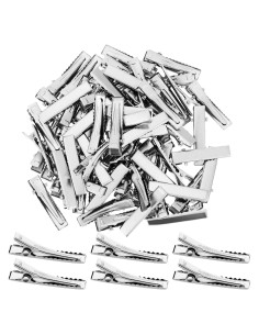 200 Clips de Pelo Metálicos Cocodrilo Hotop 3.2 cm Plata