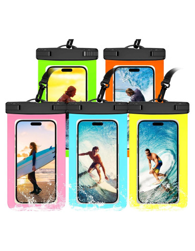 Paquete de 5 Fundas Impermeables IPX8 para Smartphone