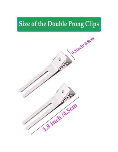 Paquete de 10 Clips de Pelo Doble Punta JFFX - Metal Plateado