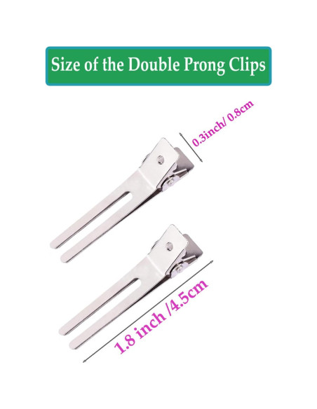 Paquete de 10 Clips de Pelo Doble Punta JFFX - Metal Plateado Paquete de 10 Clips de Pelo Doble Punta JFFX - Metal Plateado