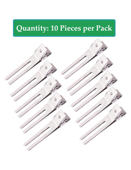 Paquete de 10 Clips de Pelo Doble Punta JFFX - Metal Plateado Paquete de 10 Clips de Pelo Doble Punta JFFX - Metal Plateado