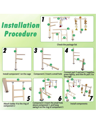 Parque de Aves PINVNBY 22x15x24 cm Juguete para Loros