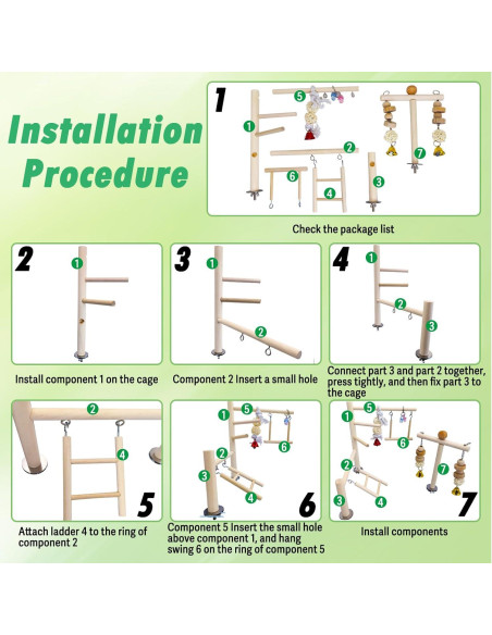 Parque de Aves PINVNBY 22x15x24 cm Juguete para Loros