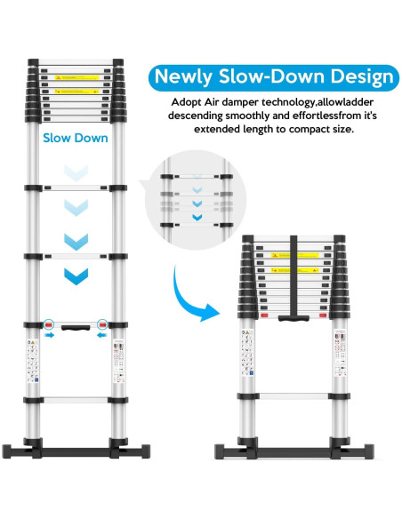 Escalera Telescópica UC UP CLIMBER 4.72m con Estabilizadores