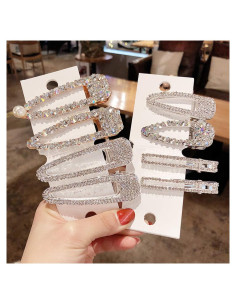 Paquete de 8 Clips para Cabello Messen con Rhinestones Brillantes
