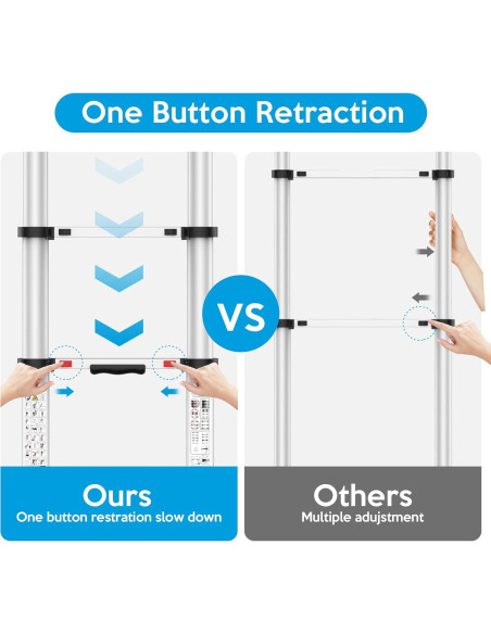 Escalera Telescópica UC UP CLIMBER 4.72m con Estabilizadores