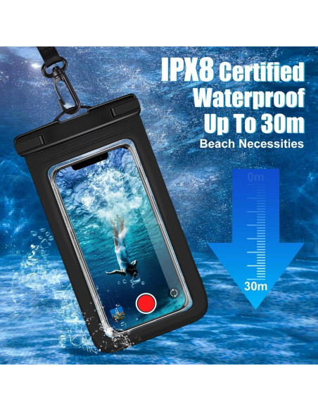 Paquete de 5 Fundas Impermeables IPX8 para Smartphone