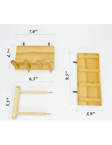 Escalera y Columpio de Madera para Periquitos CAREUPET