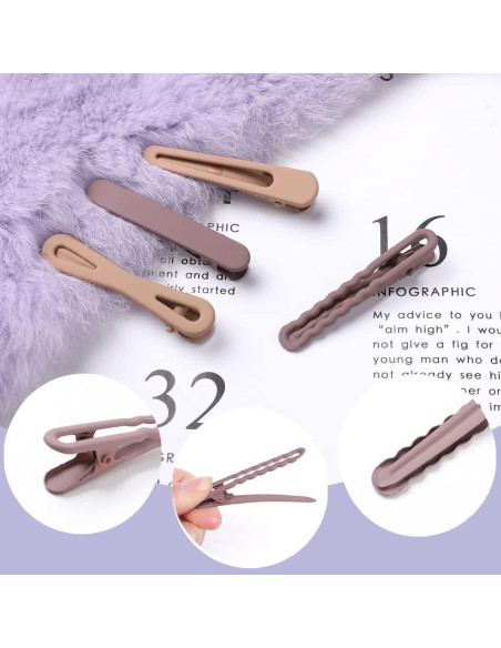 16 Clips de Pelo Antideslizantes Yerpkefey Café Claro para Mujeres