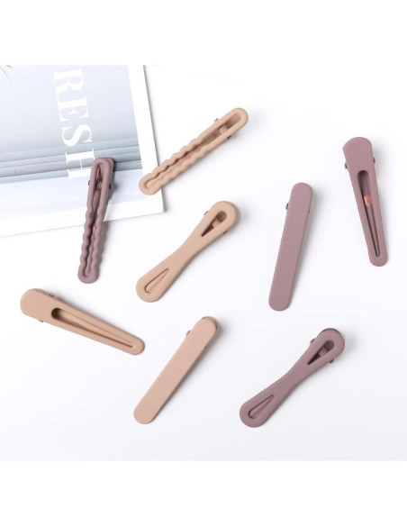 16 Clips de Pelo Antideslizantes Yerpkefey Café Claro para Mujeres