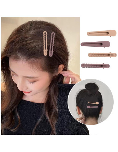 16 Clips de Pelo Antideslizantes Yerpkefey Café Claro para Mujeres