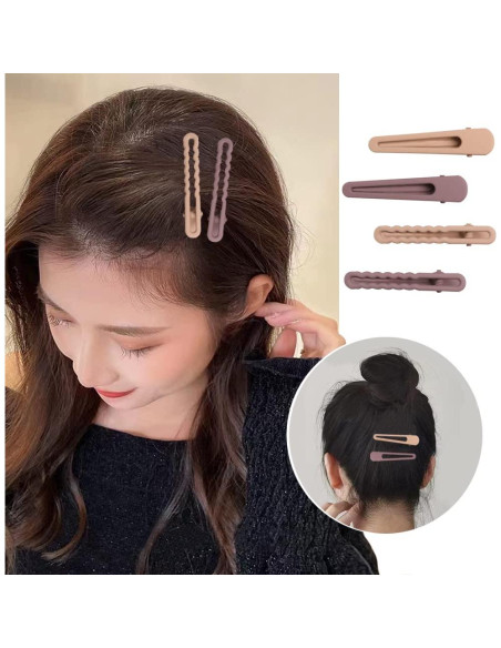 16 Clips de Pelo Antideslizantes Yerpkefey Café Claro para Mujeres