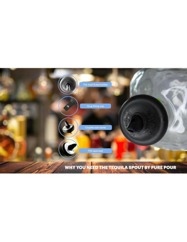 Vertedor de Tequila Pure Pour - Antigoteo para Botellas Acampanadas