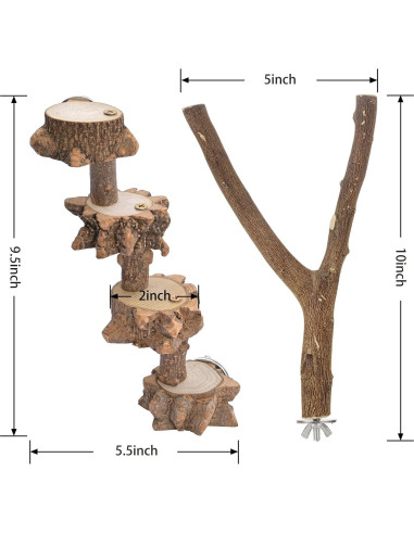 Juguete para Periquitos Luonfels con Escalera de Madera 4 Pasos