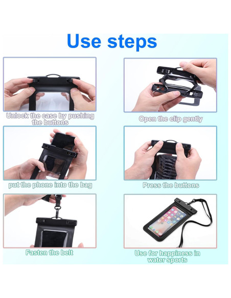 Paquete de 5 Fundas Impermeables IPX8 para Smartphone