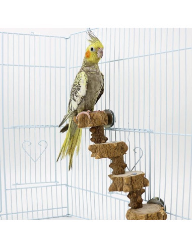 Juguete para Periquitos Luonfels con Escalera de Madera 4 Pasos