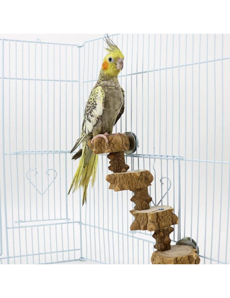 Juguete para Periquitos Luonfels con Escalera de Madera 4 Pasos