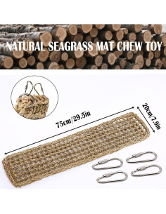 Alfombra de Hierba Marina FBIRDY 75x18 cm para Aves y Mascotas 2