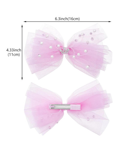 4 Clips de Lazos de Perlas Aswewamt para el Cabello