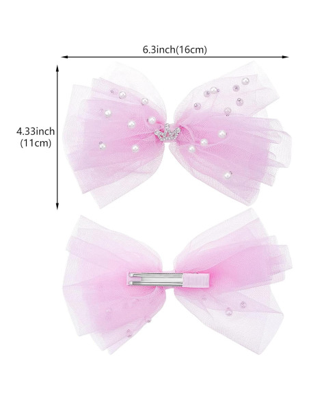 4 Clips de Lazos de Perlas Aswewamt para el Cabello