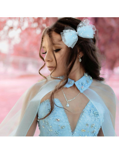 4 Clips de Lazos de Perlas Aswewamt para el Cabello