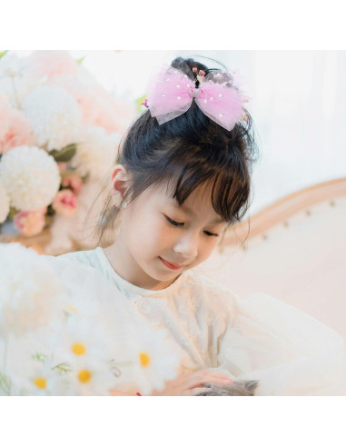 4 Clips de Lazos de Perlas Aswewamt para el Cabello